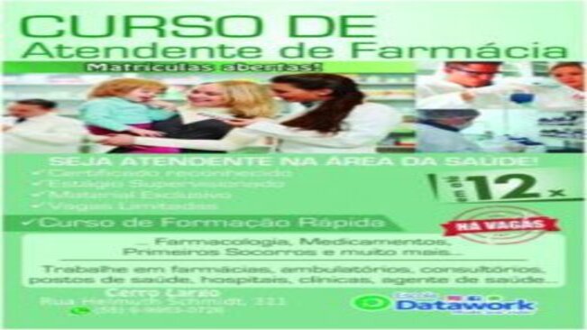 Rede Datawork oferece curso de Atendente de Farmácia