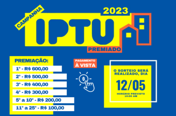 SORTEIO CAMPANHA IPTU PREMIADO 2023 - PAGAMENTO À VISTA