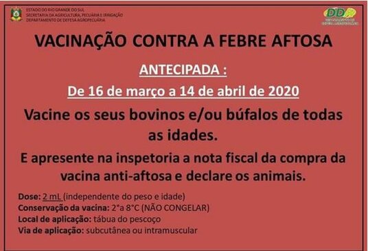 Vacinação contra a febre aftosa