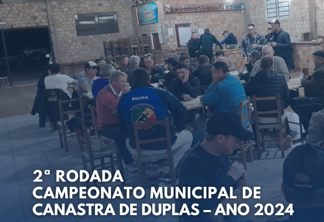 2º rodada do CAMPEONATO MUNICIPAL DE CANASTRA DE DUPLAS – ANO 2024